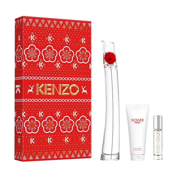 Kenzo Flower by Kenzo 50ml EDP + Body Milk + Pouch Gift Set