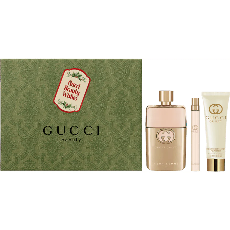 Gucci Guilty Pour Femme 90ml EDP + 10ml EDP + 50ml Body Lotion for Women Gift Set
