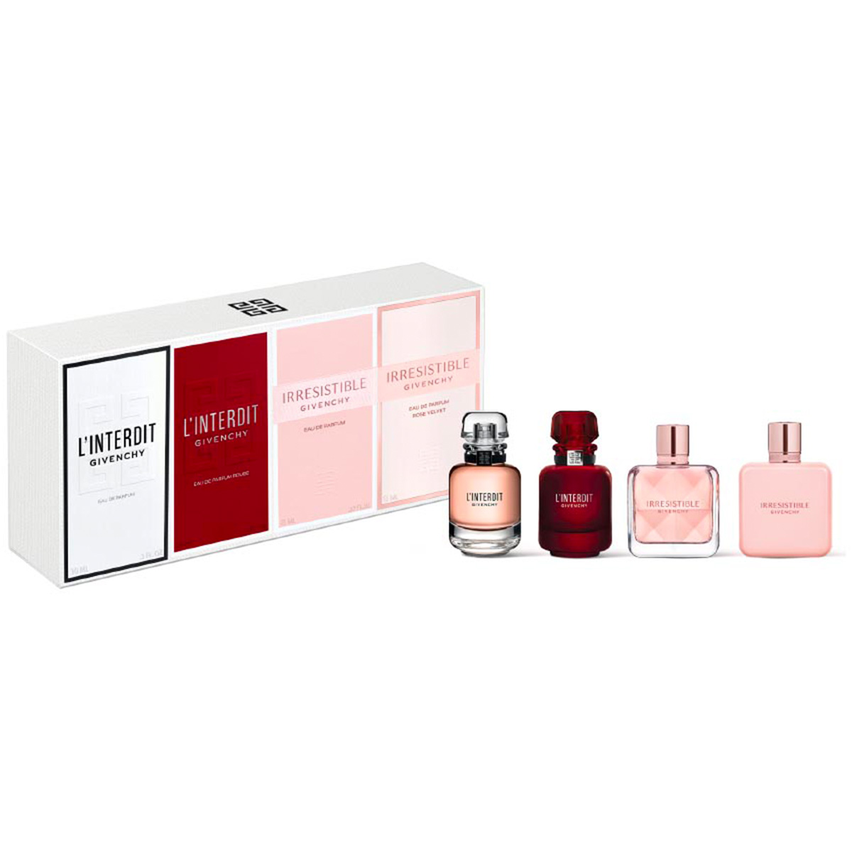 Givenchy Miniatures Set 10ml L'Interdit + 10ml L'Interdit Rouge + 8ml Irresistible + 8ml Irresistible Rose Velvet EDP for Women Gift Set