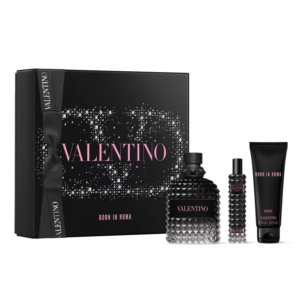 Valentino Born In Roma Uomo 100ml EDT + 15ml EDT Mini + 75ml Shower Gel for Men Gift Set