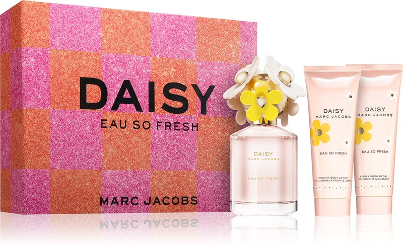 Marc Jacobs Daisy Eau So Fresh 75ml EDT + 75ml Body Lotion + 75ml Shower Gel for Women GIFT SET