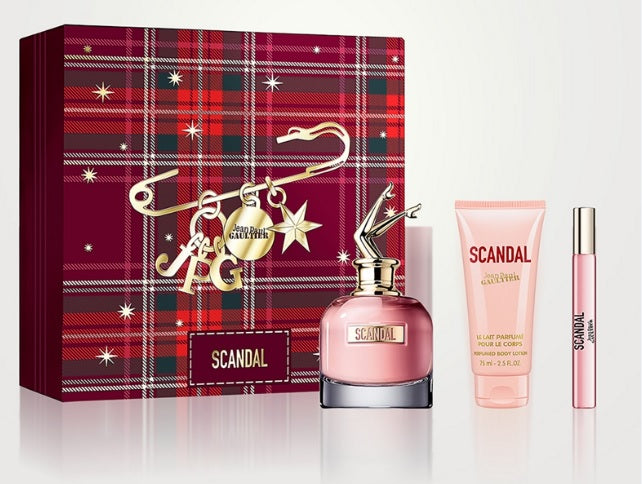 Jean Paul Gaultier Scandal 80ml EDP + 75ml Body Lotion + 10ml Mini for Women Gift Set Active