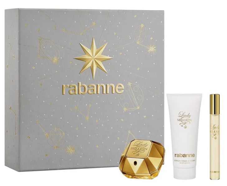 Paco Rabanne Lady Million 50ml EDP + 100ml Body Lotion + 10ml Mini for Women Gift Set