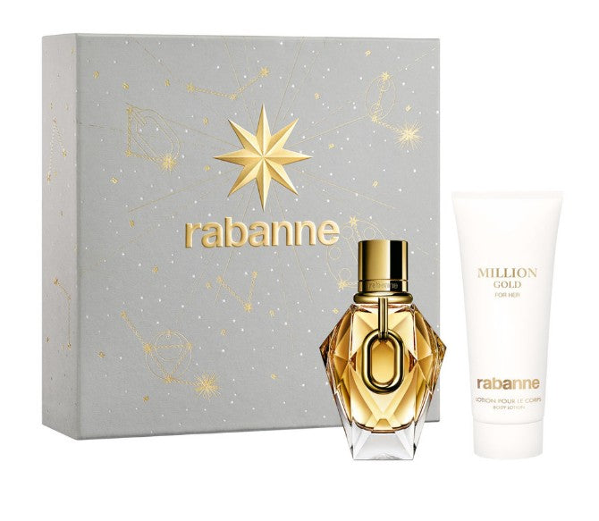 Paco Rabanne Million Gold 50ml EDP + 100ml Body Lotion for Women Gift Set