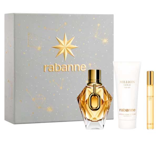 Paco Rabanne Million Gold 90ml Edp + 100ml Body Lotion + 10ml Edp Set for Women