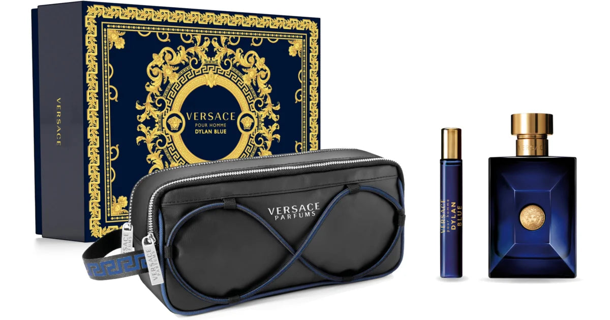 Versace Pour Homme Dylan Blue 100ml EDT + 10ml Mini + Pouch for Men Gift Set