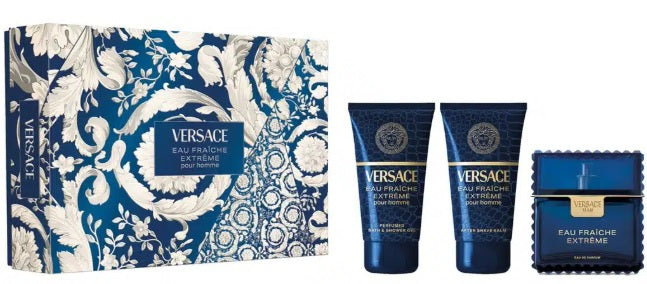 Versace Eau Fraiche Extreme 50ml EDP + 50ml Shower Gel + 50ml After Shave for Men Gift Set