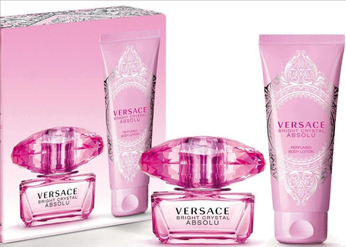 Versace Bright Crystal Absolu 90ml EDP + 100ml Body Lotion for Women Gift Set