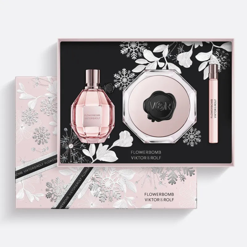 Viktor & Rolf Flowerbomb 100ml EDP + 10ml EDP Mini + 200ml Body Cream for Women Gift Set